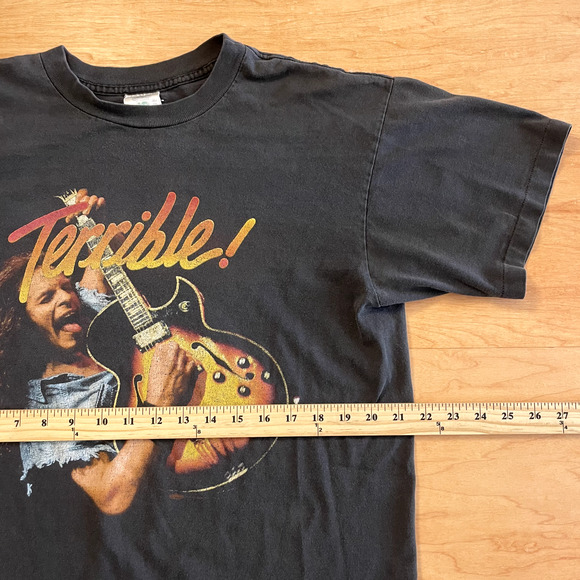 Vintage 90's Ted Nugent Guitar Winterland Tag Black XL Short Sleeve VTG T-Shirt - Picture 7 of 9